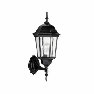 KICHLER 9654BK Madison 22.75 in. 1-Light Black Outdoor Hardwired Wall Lantern Sconce with No Bulbs Included (1-Pack)