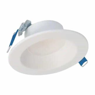 Halo LCR4129FSE010MW LCR4 4 in. Soft White Selectable CCT Integrated LED Recessed Light With Round Surface Mount White Trim Retrofit Module