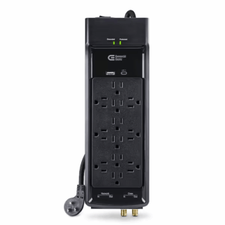 Commercial Electric HDC1215NUC 15 ft. 12-Outlet Surge Protector Braided Cord in Black