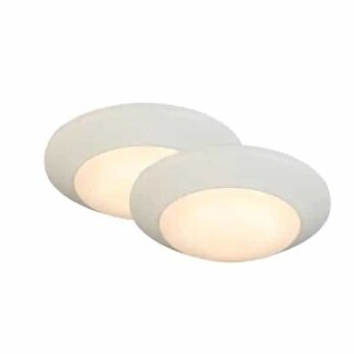 Commercial Electric JVJ3011L-8/WHT 7 in. White LED Flush Mount (2-Pack)
