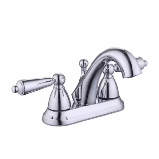 Glacier Bay (1008 705 401) Teapot 4 in. Centerset Double-Handle Bathroom Faucet in Polished Chrome