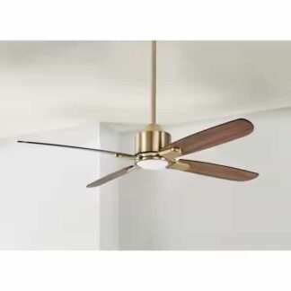 Hampton Bay SW22008GD Chelia 56 in. Indoor Gold LED Ceiling Fan with Reversible Blades and Color Changing Technology