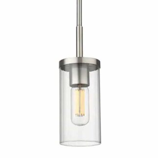 Golden Lighting 7011-M1L PW-CLR Winslett 1-Light Pewter Mini Pendant