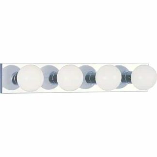 Volume Lighting V1024-3 4-Light Indoor Chrome Movie Beauty Makeup Hollywood Bath or Vanity Light Bar Wall Mount or Wall Sconce