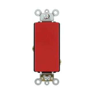 Leviton A5621-2R Decora Plus 20-Amp 120/277-Volt Antimicrobial Treated Single-Pole Rocker Switch, Red