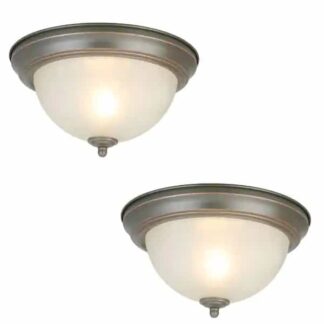 Commercial Electric EFG1011-2/ORB 11 in. 1-Light Oil Rubbed Bronze Flush Mount (2-Pack)