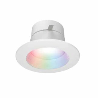 HALO RL4069WZRGBWWHR 4 in. Tunable CCT 2200-6500K Integrated LED Matte White Baffle Retrofit Downlight with Smart Control from WiZ PRO