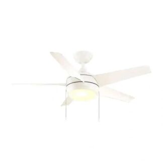 Home Decorators Collection 51566 Windward 44 in. LED Indoor Matte White Ceiling Fan with Light Kit