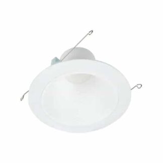 Halo RLD6069301EWHR RL 5 in. and 6 in. White Integrated LED Recessed Light Retrofit Trim at 3000K Soft White, Deep Baffle for Low Glare