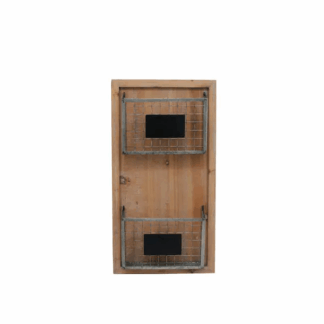 StyleWell DW64883HD 25 in. H x 13 in. W x 3 in. D Wood Wall Organizer with 2 Metal Wire Baskets