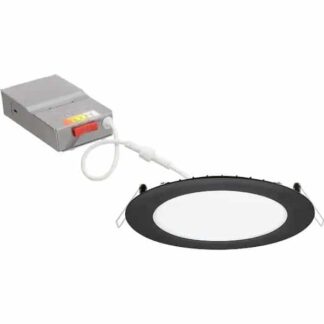 Juno WF6 SWW5 90CRI MB M6 Contractor Select WF6 SWW5 6 in. Selectable CCT Ultra Slim Canless Integrated LED Black Recessed Light