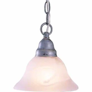 Volume Lighting V1893-85 1-Light Platinum Rust Island Pendant Light with Alabaster Glass Shade