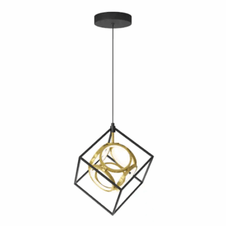 Artika PDT-ML Luxury 18-Watt 1 Light Black and Gold Modern Industrial Integrated LED Mini Pendant Light Fixture for Kitchen Island
