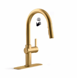 KOHLER R30936-2MB Clarus Touchless Single Handle Pull Down Sprayer Kitchen Faucet in Vibrant Brushed Moderne Brass
