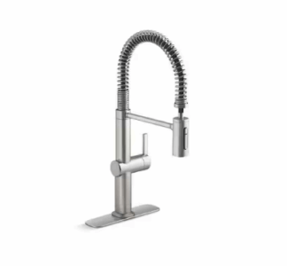 KOHLER R30937-VS Clarus Semi Professional Single Handle Pull Down Sprayer Kitchen Faucet in Vibrant Stainless