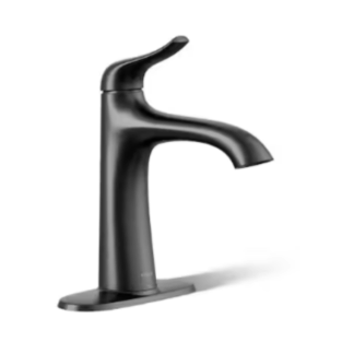 KOHLER K-R28890-4D-BL Easmor Single-Handle Single Hole Bathroom Faucet in Matte Black
