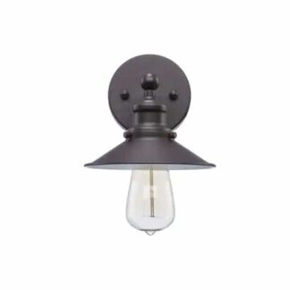 Hampton Bay 20511 BZ Glenhurst 1-Light Bronze Indoor Wall Sconce with Metal Shade, Industrial Farmhouse Wall Light