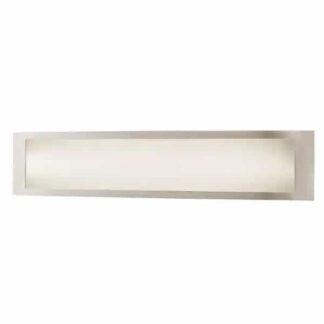 Hampton Bay IQP1301LX-07/BN Woodbury 24.6 in. 1-Light Brushed Nickel Integrated LED Bathroom Vanity Light Bar with Frosted Acrylic Shade