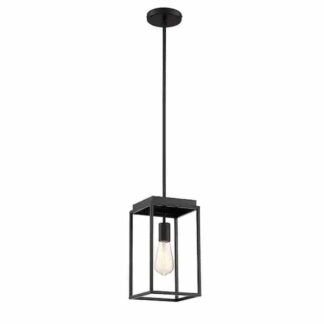 Home Decorators Collection 35266-HB Rollins 1-Light Black Mini Pendant