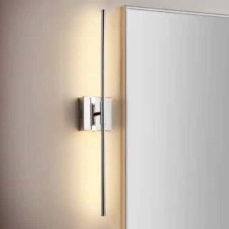 JONATHAN Y JYL7022A Makena 28 in. Chrome Dimmable Integrated LED Metal Wall Sconce