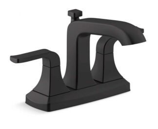 Kohler Rubicon K-R76215-4D-BL 4 in. Centerset 2 Handle Bathroom Faucet in Matte Black