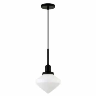 Meyer&Cross PD0611 Zariza 1-Light Blackened Bronze Pendant with White Milk Glass Shade
