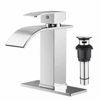 FORIOUS HH03302CH Single Handle Single Hole Bathroom Faucet with Drain Assembly in Chrome