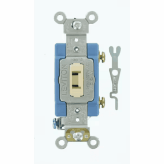 Leviton 1201-2IL 15 Amp Industrial Grade Heavy Duty Single-Pole Locking Switch, Ivory 1201-2IL