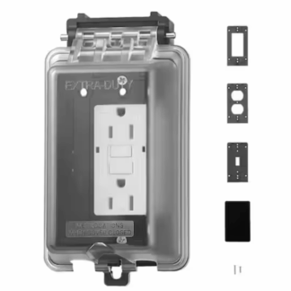 SKYSHALO PCFFYDYCZGDWE9FI1001V0-S516 Outdoor Outlet Cover 1-Gang Weatherproof Electrical Outlet Cover with Lockable Design High-Strength PC Material 6-in-1