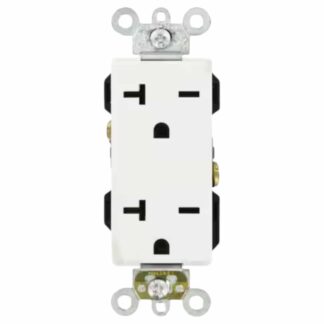 Leviton 16462-W Decora Plus 20 Amp 250 V NEMA 6-20R Duplex Outlet/Receptacle, White (1-Pack) 16462-W