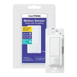 Lutron MS-OPS6M2-DVR-WH Maestro Dual Voltage Motion Sensor Switch, 6-Amp, Single-Pole/Multi-Location, White (MS-OPS6M2-DVR-WH)