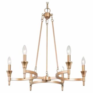 Uolfin 62858MQY63M82GL 6-Light Traditional Candlestick Brass Chandelier for Dining Room, Gold Mid-century Kitchen Island Bedroom Chandelier