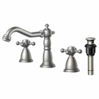 Androme A3A34BN 8 in. Widespread Double Handle Bathroom Faucet in Stainless Steels