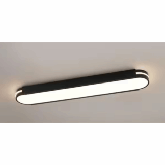 HUOKU PD1074741 Lumin 31.5 in.W Matte Black Integrated LED Flush Mount Long Rectangular Ceiling Light Main Lighting for KitchenBathroom