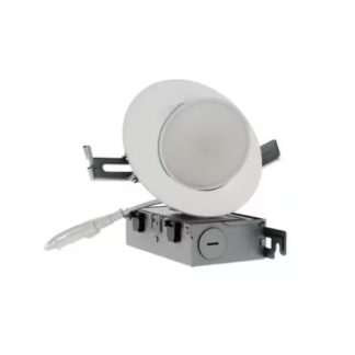 HALO HLA406FS5 HLA 4 in. Canless LED Recessed Lighting With Super Adjustable Gimbal, CCT Select, Dimming, 600 Lumens-Round