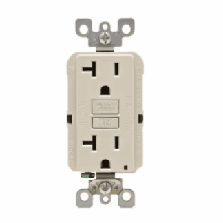 Leviton R96-GFNT2-0KT 20 Amp Self-Test SmartlockPro Slim Duplex GFCI Outlet, Light Almond GFNT2-KT