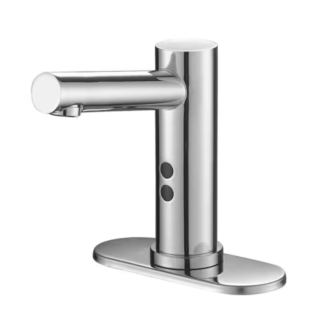 BWE A-918110-C Automatic Sensor Touchless Single Hole Bathroom Sink Faucet With Temperature Mixing Valve In Polished Chrome
