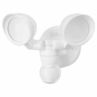 Defiant 17000557 MaxDetect 240° White Motion Sensing Wired Outdoor 2-Head LED Security Flood Light 1400 Lumens DualBrite 2-Level Lighting