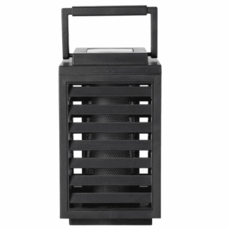 Hampton Bay 93197 8.4 in. Black Plastic LED Flicker Flame Outdoor Solar Lantern Lamp