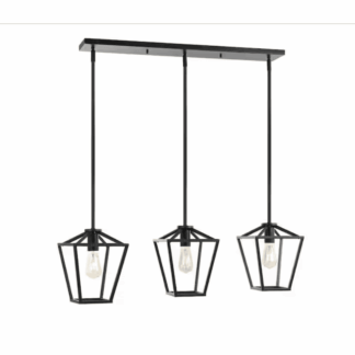 JONATHAN Y JYL7581A Grace 36.5 in. 3-Light Industrial Farmhouse Iron Linear LED Pendant, Oil Rubbed Bronze