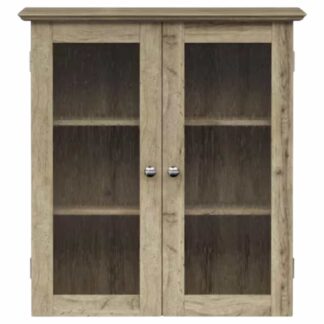 Teamson Home ELG-581LO Connor 7.99 in. W x 22.24 in. D x 25 in. H x Bathroom Storage Wall Cabinet in Birch