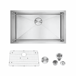 Attop HM301809R10 18- Gauge Stainless Steel 30 in. Single Bowl Undermount Kitchen Sink with Bottom Grid