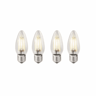 Bulbrite 861418 40 - Watt Equivalent Warm White Light B11 (E26) Medium Screw Base Dimmable Clear 2700K LED Light Bulb (4-Pack)