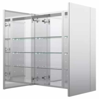 FORCLOVER MEAM-RS16L12MCR 28 in. W x 30 in. H Rectangular Medicine Cabinet with Mirror in Silver with Adjustable Shelves, Soft-Close, Right Open