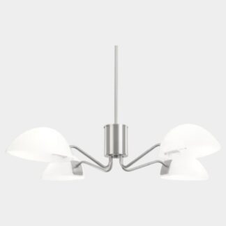 ZJVAIVE FTZJD00127-4-SN 4-Light Nickel Hanging Linear Island Chandelier Lighting Fixture with Glass Shade for Kitchen Island