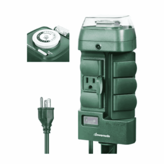 DEWENWILS HOYS16M Outdoor Mechanical Power Stake Timer, Waterproof, 6 Grounded Outlets(Three 180°Rotatable), 6 ft. Extension Cord