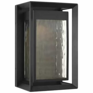OL13702TXB-L1 Urbandale Large 1-Light Textured Black Outdoor Integraed LED Wall Lantern Sconce