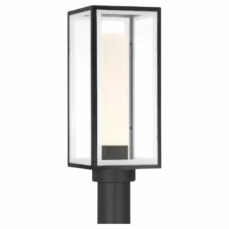 Easylite 46515-HBT 1-Light Black Metal Hardwired Outdoor Weather Resistant Post Light Set with Integrated LED