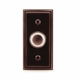 Heath Zenith 91008723 Oil Rubbed Bronze Metal Wired Lighted Push Doorbell Button
