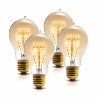 YANSUN HA-WS002RW60E26-4AP4 60-Watt Equivalent Vintage A19 Dimmable E26 Base Incandescent Edison Light Bulb 2700K (4-Pack)